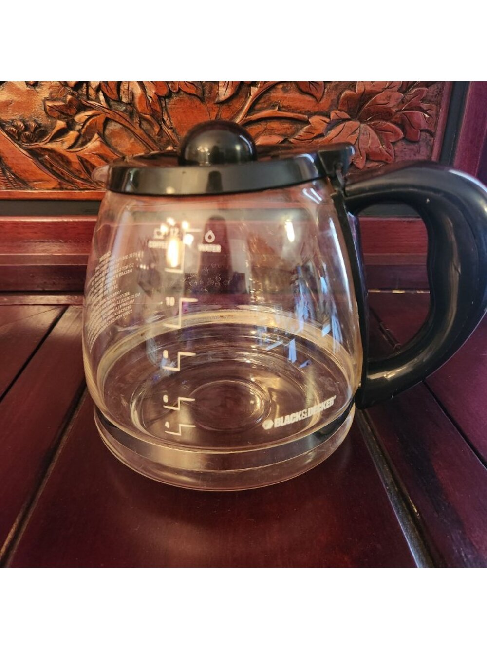 Black & Decker Coffee Pot 12 Cup Replacement Glass Carafe Black